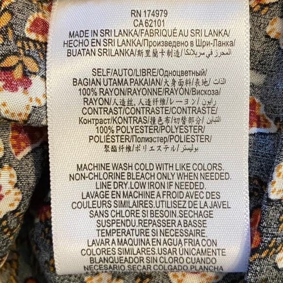 BCBG Ruffle Hem Culotte Pants Floral Boho Hippie XS - Picture 8 of 10